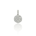 Pingente Botão com 23 Diamantes 0,68ct em Ouro Branco 18k