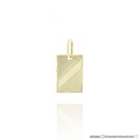 PINGENTE PLACA FOSCA COM FAIXA 18MM 0,70G OURO AMARELO 18K - COLEÇAO FE MISTICOS