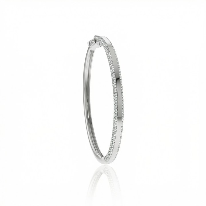 PULSEIRA 4,50MM LARGURA 266 BRILHANTES 1,33CT J SI1 15,84G OURO BRANCO 18K - COLEÇAO LAISA