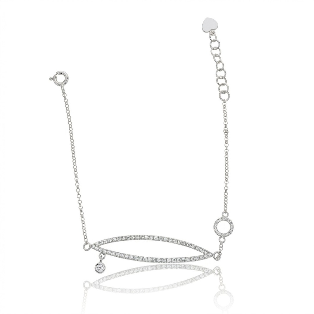 PULSEIRA 70 BRILHANTES 0,52CT 18CM 2,52G OURO BRANCO 18K - COLEÇAO LAISA