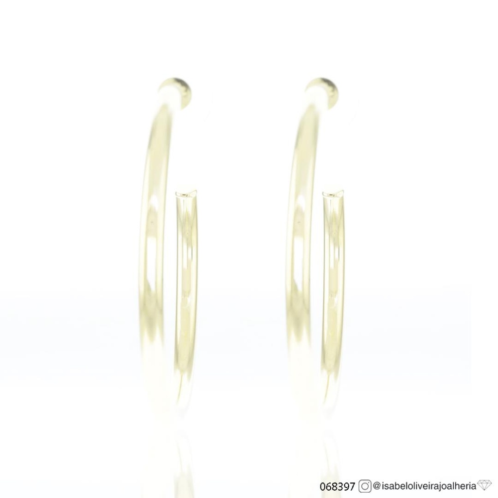 [068397] 55-Argola Oca Aberta Fio Redondo 3,90mm 8,25g Ouro Amarelo 18k - Coleção Argolas Daily