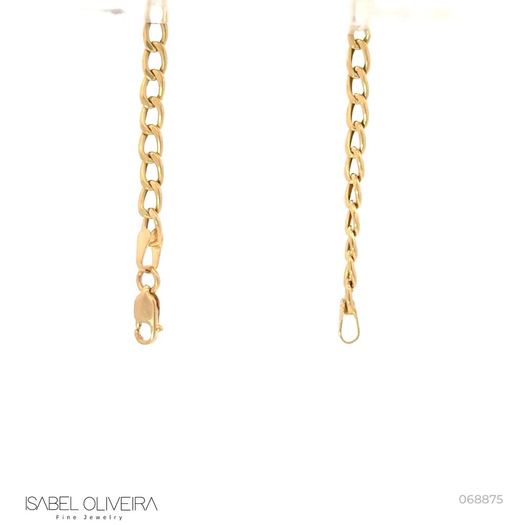 [068875] 60- Corrente P Groumet Fina Espessura 60cm 3,10mm 5,67g Ouro Amarelo 18k - Coleção Alpha Masculino
