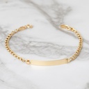 PULSEIRA INFANTIL CHAPA COM CORRENTE 14CM 1,27G OURO AMARELO 18K - COLEÇAO KIDS