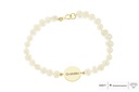 PULSEIRA PEROLA COM PLACA GRATIDAO 17,5CM 6,30G OURO AMARELO 18K - COLEÇAO OVER THE MOON