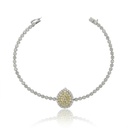 PULSEIRA RIVIERA 1 DIAMANTE GOTA 0,10CT 99 BRILHANTES 1,54CT 17CM 7,0G OURO BRANCO E AMARELO 18K - COLEÇAO RIVIERAS