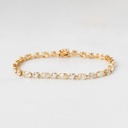 PULSEIRA RIVIERA 14 DIAMANTES FANCY OVAIS 4,19CT 14 BRILHANTES 3,31CT 17CM 8,42G OURO AMARELO 18K - COLEÇAO RIVIERAS