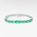 PULSEIRA RIVIERA 23 ESMERALDAS BRASILEIRAS OCTOGONAL 17,19CT 17CM 14,17G OURO BRANCO 18K - CERTIFICADO BELMONT - COLEÇAO BRAZILIAN EMERALD