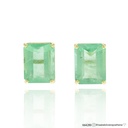 SET3-Brinco 2 Esmeraldas Colombianas Octogonal 6,94ct 4,12g Ouro Amarelo 18k - Coleção Colômbia Emerald