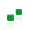 SET3-Brinco 2 Esmeraldas Colombianas Quadrada 4,20ct 3,06g Ouro Amarelo 18k - Coleção Colômbia Emerald