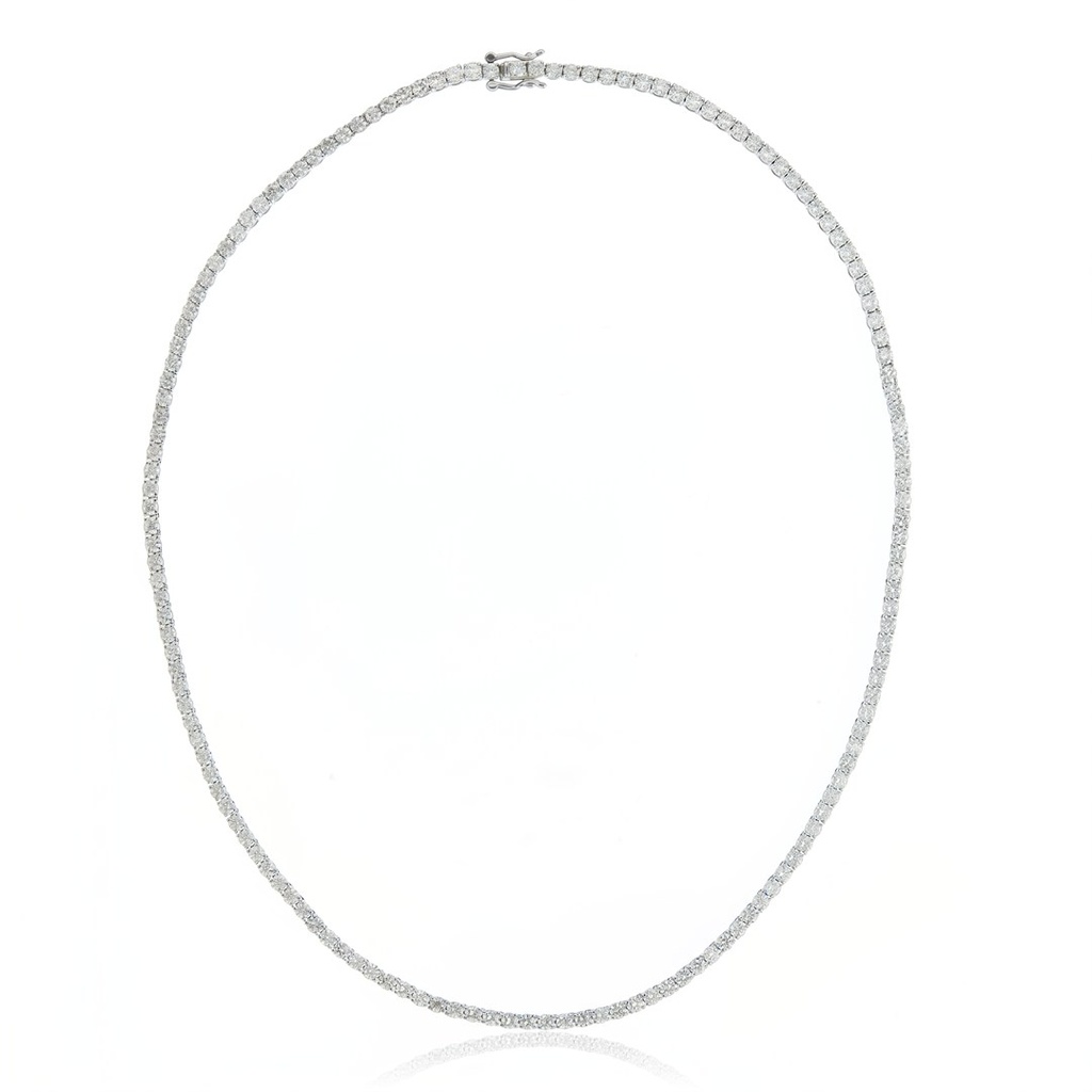 Colar Riviera 10,04 ct · Ouro Branco 18k