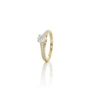 70-ANEL SOLITARIO BRILHANTE 0,70CT G VS1 14 BRILHANTES 0,21CT H VS2 3,54G OURO AMARELO 18K - EGL 1701799842 - COLEÇAO ONLY YOU
