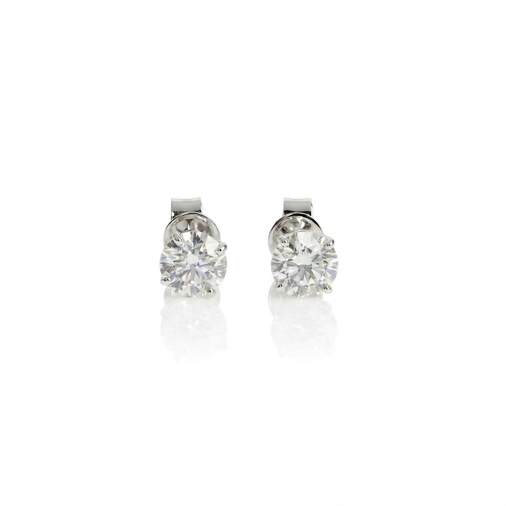 70-Brinco Solitário 2 Brilhantes 1,40ct 1,70g g VS2 Ouro Branco 18k - EGL 1701783734/1701776534 - Coleção Only You