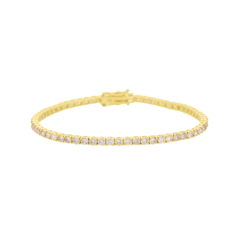 8-PULSEIRA RIVIERA 62 BRILHANTES 5,23CT 18CM 10,30G OURO AMARELO 18K - COLEÇAO RIVIERAS
