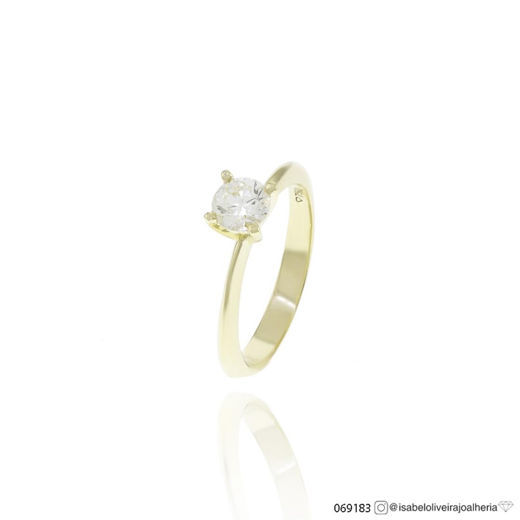 [069183] 50-ANEL SOLITARIO BRILHANTE 0,53CT G VS1 3,10G OURO AMARELO - COLEÇAO ONLY YOU