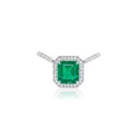 PINGENTE TIRA E POE ESMERALDA OCTOGONAL 11,48CT 36 BRILHANTES 1,15CT H VS2 7,87G OURO BRANCO 18K - COLEÇAO COLOMBIA EMERALD