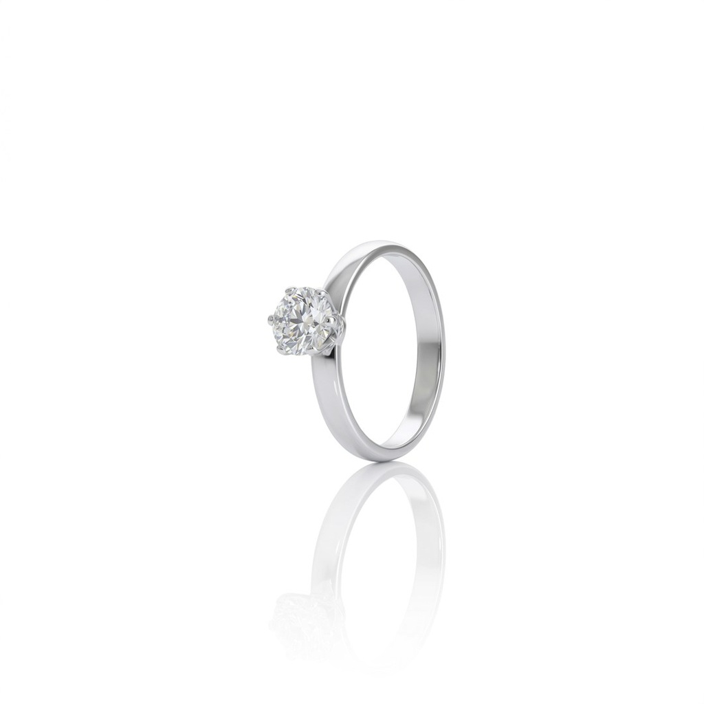 [075189] 80-ANEL SOLITARIO 0,80CT G VS2 3,00G OURO BRANCO 18K - EGL 1701788537 - COLEÇAO ONLY YOU