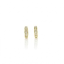 ARG02BRIAP-ARGOLA 9,50MM DIAMETRO 1 FILEIRA COM MEIA CRAVACAO 14 BRILHANTES 0,12CT H VS2 1,74G OURO AMARELO 18K - COLEÇAO ARGOLAS FASHION