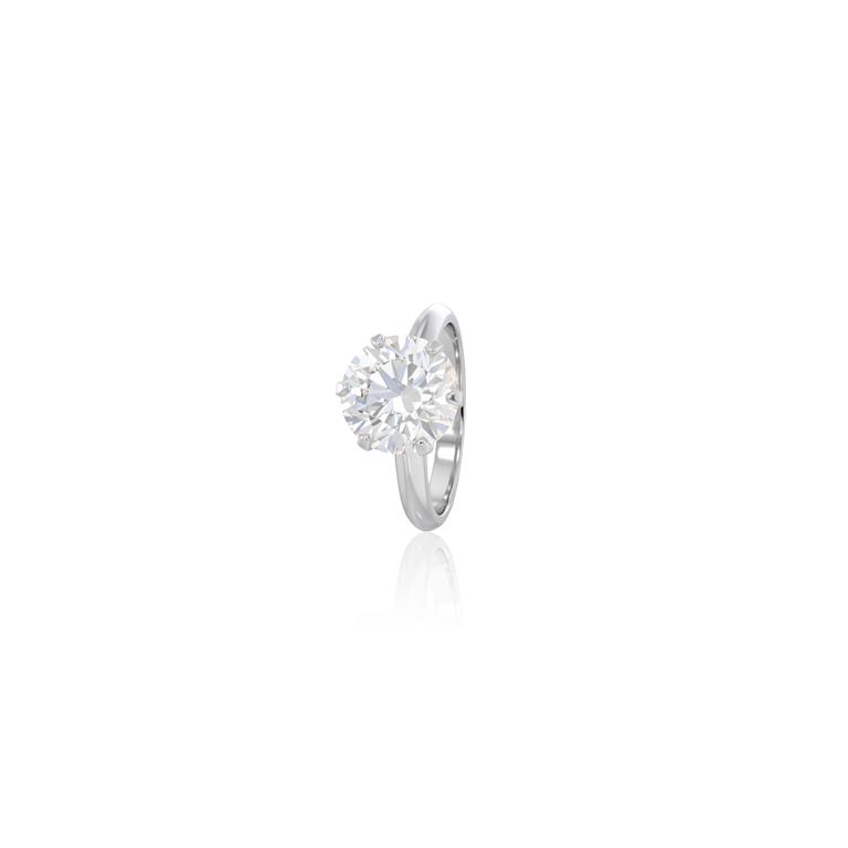 405-ANEL SOLITARIO 6 GARRAS BRILHANTE 4,00CT K SI2 4,63G OURO BRANCO 18K - GIA 1538403464 - COLEÇAO ONLY YOU