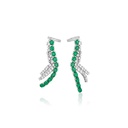 Earcuff 20 Esmeraldas Brasileiras Oval 7,19CT 82 Brilhantes 4,55CT H VS2 19,59G Ouro Branco 18K - Coleçao Brazilian Emerald