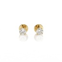 80-Brinco Solitário 2 Brilhantes 1,60ct g VS2 2,36g Ouro Amarelo 18k - EGL 1701783936/1701774330 - Coleção Only You