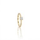 20-Anel Solitário Fio Batido 1 Brilhante 0,24ct H VS2 1,90g Ouro Amarelo 18k - Coleção Only You
