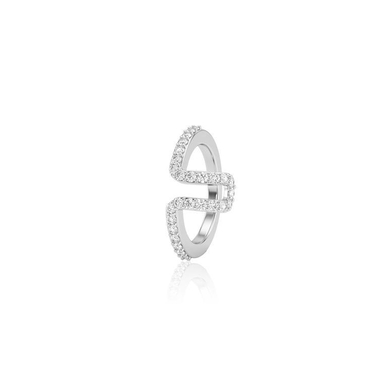 [077798] Case Tam 9 para Oura Ring 4 27 Brilhantes 0,88ct H VS2 7,58g Ouro Branco 18k - Coleção Laisa