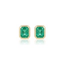 Brinco Fosco 2 Esmeraldas Colombianas Octogonal 3,92ct 5,88g Ouro Amarelo 18k - Coleção Colômbia Emerald
