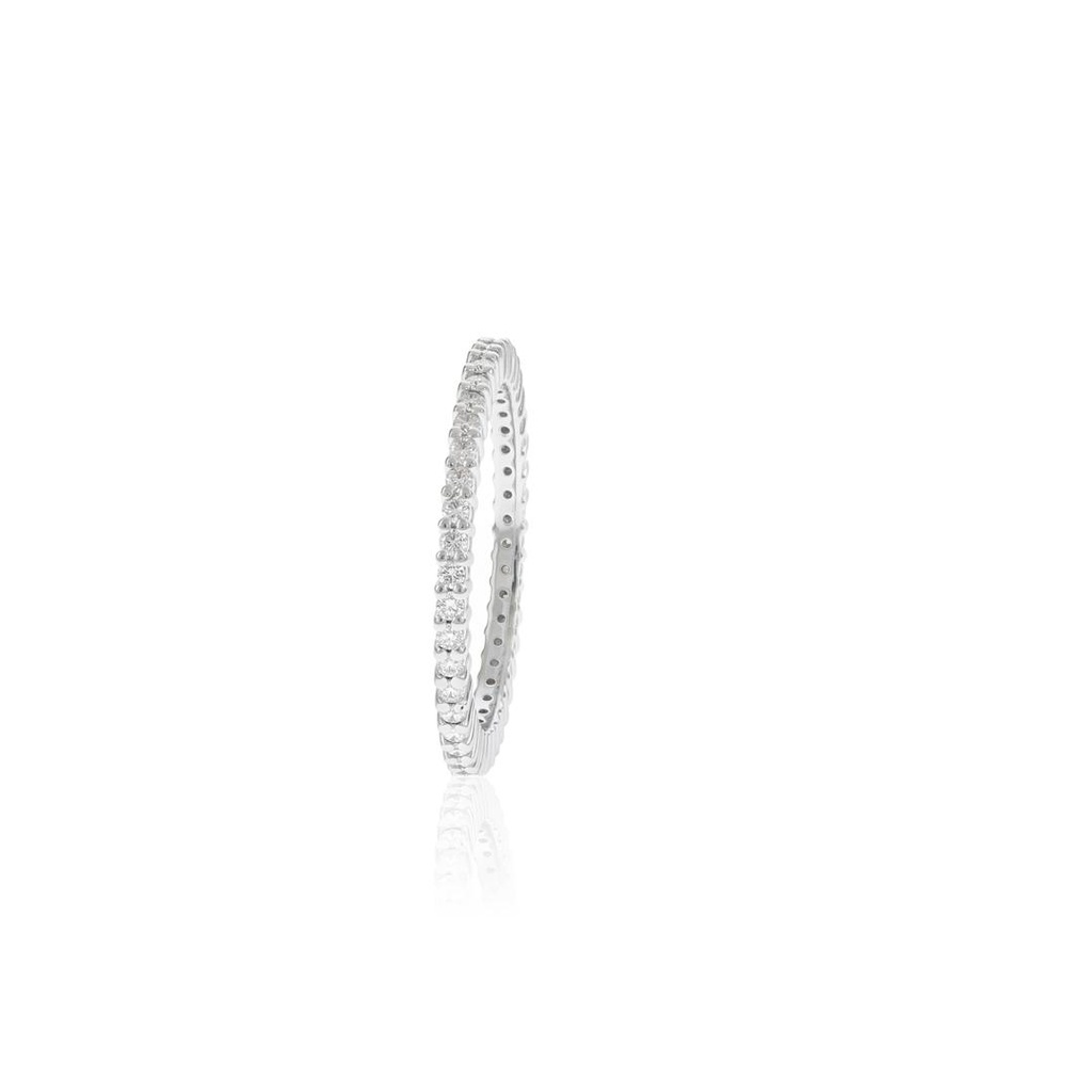 [066200] 1-ALIANÇA INTEIRA 42 BRILHANTES 0,43CT G VS1 2,27G OURO BRANCO 18K - COLEÇAO SOULMATES
