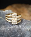 ANEL 7 AROS CRAVADOS DEGRADE 56 BRILHANTES 2,18CT H VS2 8,72G OURO AMARELO 18K - COLEÇAO LAISA