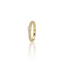10-ANEL SOLITARIO 1 BRILHANTE 0,12CT 16 BRILHANTES 0,17CT G VS1  2,23G OURO AMARELO 18K - COLEÇAO ONLY YOU