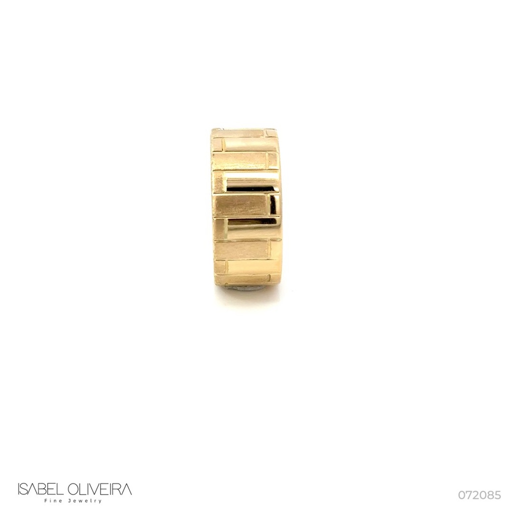 Anel Coroa Dupla Acabamento Fosco e Polido 11,20g Ouro Amarelo 18k - Coleção Alpha Masculino
