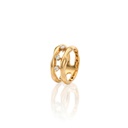 ANEL DUPLO LISO 3 BRILHANTES 0,10CT G VS1 6,0G OURO AMARELO 18K - COLEÇAO LAISA