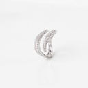 ANEL ONDA ABERTO 4MM 109 BRILHANTES 0,84CT H VS2 3,59G OURO BRANCO 18K - COLEÇAO PAVE