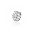 Anel Ondulado Largo 28 Brilhantes 0,28ct 9,42g Ouro Branco 18k - Coleção Laisa