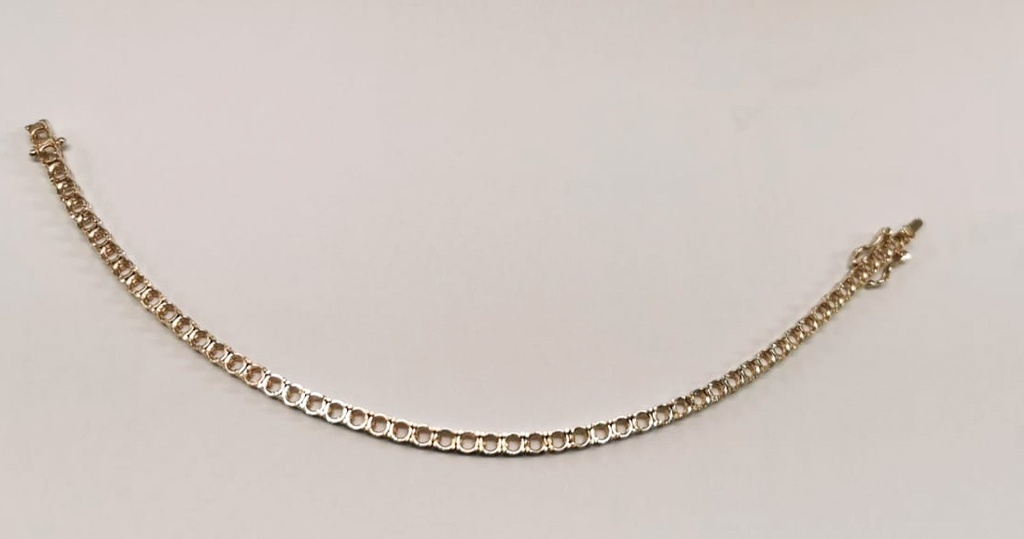 10-Pulseira Riviera 52 Brilhantes 5,70ct H VS2 16,5cm 9,06g Ouro Branco 18k - Coleção Rivieras