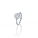 Anel Botão com 35 Diamantes 0,78ct em Ouro Branco 18k