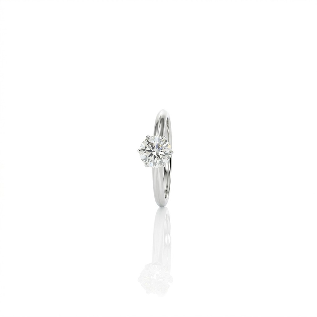 [073371] Anel Solitário 6 Garras Brilhante 1ct g VS1 2,60g Ouro Branco 18k - Certificado GIA 2437598557 - Coleção Only You
