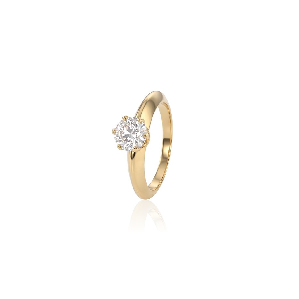 [076666] 100-Anel Solitário Brilhante 1,0ct g VS1 4,47g Ouro Amarelo 18k - Certificado EGL 1701851225 - Coleção Only You