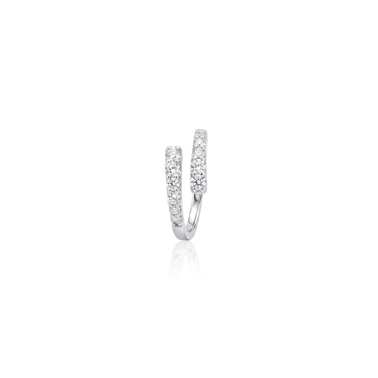 [076698] Anel Torcido Degradê 12 Brilhantes 0,72ct H VS2 2,87g Ouro Branco 18k - Coleção Laisa
