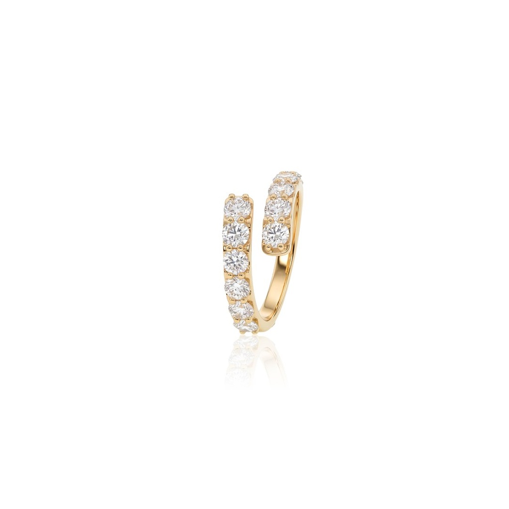 [076700] Anel Torcido Degradê 12 Brilhantes 1,85ct H VS2 4,32g Ouro Amarelo 18k - Coleção Laisa