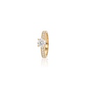 100-ANEL SOLITARIO BRILHANTE 1,0CT G VS2 12 BRILHANTES 0,38CT H VS2 4,0G OURO AMARELO 18K - CERTIFICADO EGL 1701865028 - COLEÇAO ONLY YOU
