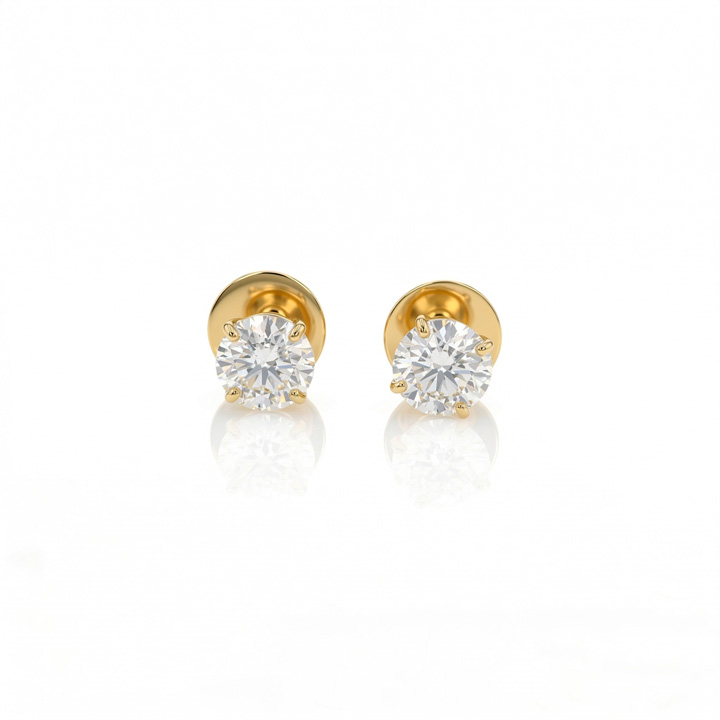 100-Brinco Solitário 2 Brilhantes 2,01ct g VS1/VVS1 2,31g Ouro Amarelo 18k - Certificado EGL 1701955230/1701960327- Coleção Only You