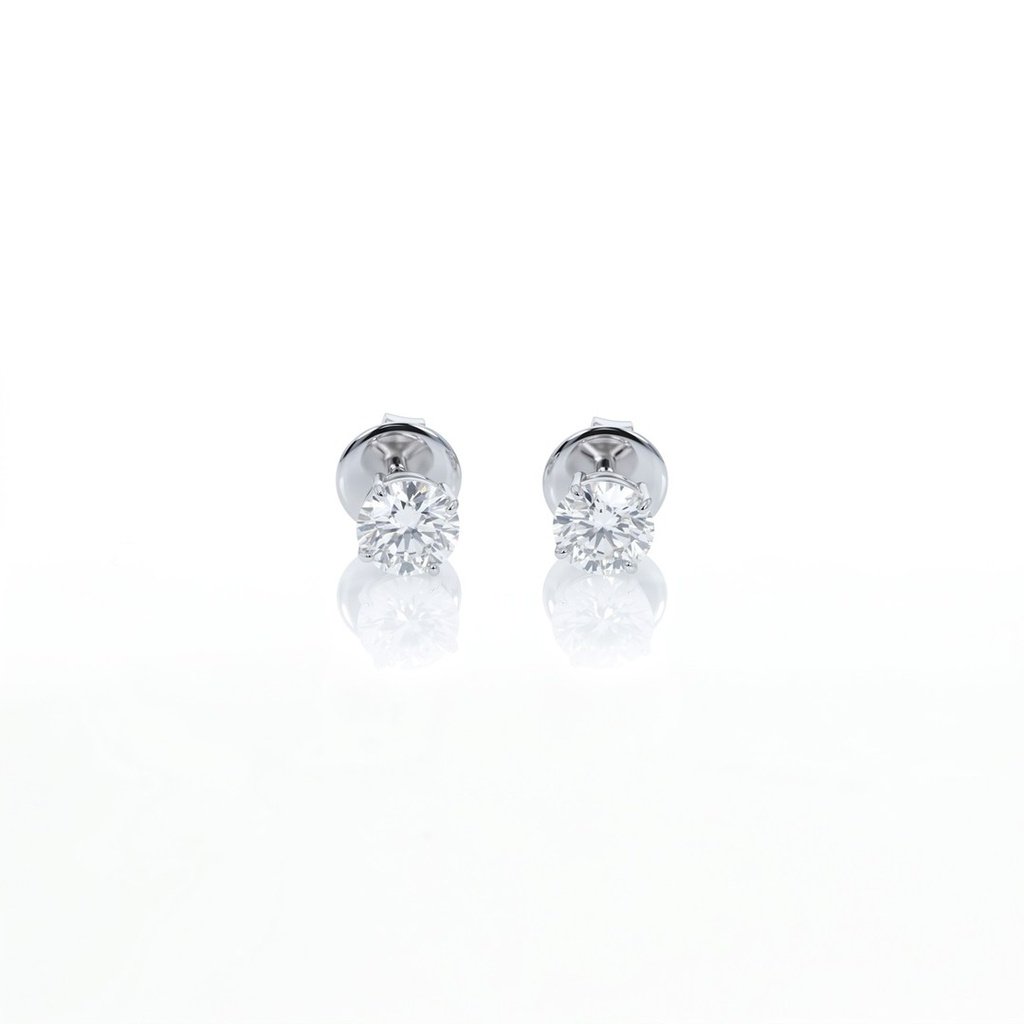 100-Brinco Solitário 2 Brilhantes 2,0ct g VVS1 2,27g Ouro Branco 18k - Certificado EGL 1701851528/1701891532 - Coleção Only You