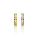 ARG02BRIAG-ARGOLA 13,50MM DIAMETRO1 FILEIRA COM MEIA CRAVACAO 28 BRILHANTES 0,26CT H VS2 2,74G OURO AMARELO18K - COLEÇAO ARGOLAS FASHION