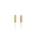 ARG02BRIAM-ARGOLA 11,20MM DIAMETRO 1 FILEIRA COM MEIA CRAVAÇAO 22 BRILHANTES 0,22CT G VS1 2,20G OURO AMARELO 18K - COLEÇAO ARGOLAS FASHION