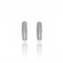 ARG03BRIBG-ARGOLA 15MM DIAMETRO MEIA CANA 3 FILEIRAS PAVE MEIA CRAVAÇAO EXTERNA 58 BRILHANTES 0,54CT G VS1 4,06G OURO BRANCO 18K - COLEÇAO ARGOLAS FASHION