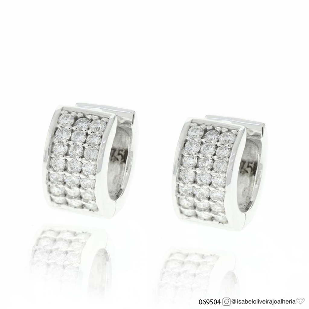 ARG04BRIBP-ARGOLA BOLD 42 BRILHANTES 0,20CT G VS1 2,67G OURO BRANCO 18K - COLEÇAO ARGOLAS FASHION