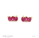 SET6-Earcuff 6 Rubelitas Oval 4,81ct 4,38g Ouro Amarelo 18k - Certificado Cruzeiro Mine - Coleção Rubelita