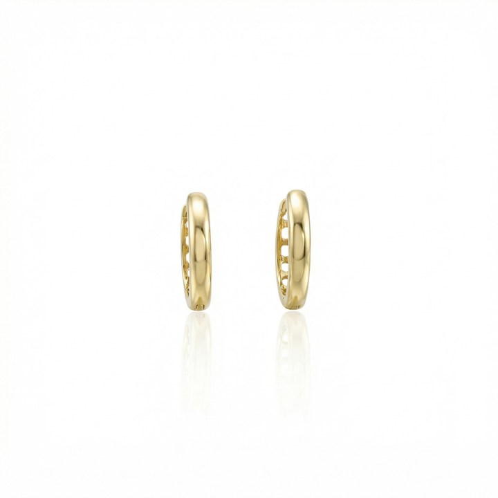 [072535] Argola 13mm Diâmetro Fio Meia Cana 2,40mm 2g a 2,05g Ouro Amarelo 18k - Coleção Argolas Daily
