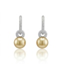 ARGOLA 2 PEROLAS 11MM 186 BRILHANTES 0,92CT 8,22G OURO BRANCO 18K - COLEÇAO OVER THE MOON